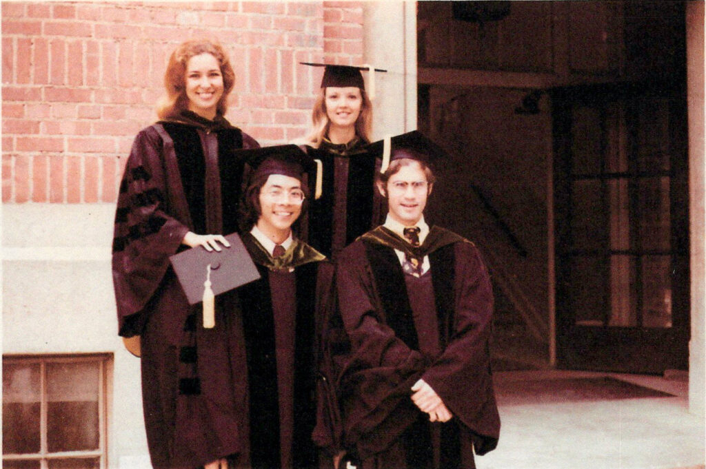 Brian and Kathy Kim, with their classmates, at the 89th USC Commencement Ceremony in on June 8, 1972. (Photo courtesy of Brian and Kathy Kim)