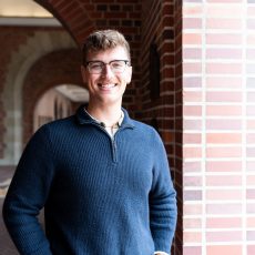 Graduating magna cum laude with a bachelor’s degree in pharmacology and drug development, Mikey Null will deliver the undergraduate address at the USC Mann satellite commencement ceremony on Friday, May 16. In the fall, he'll start the USC PharmD program. (Photo by David Zong/USC Mann)