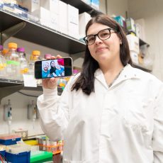 Ielyzaveta "Liza" Slarve, a fifth-year PhD candidate in molecular pharmacology and toxicology, is the recipient of the 2025–26 Charles and Charlotte Krown Fellowship. (Photo by David Zong/USC Mann)